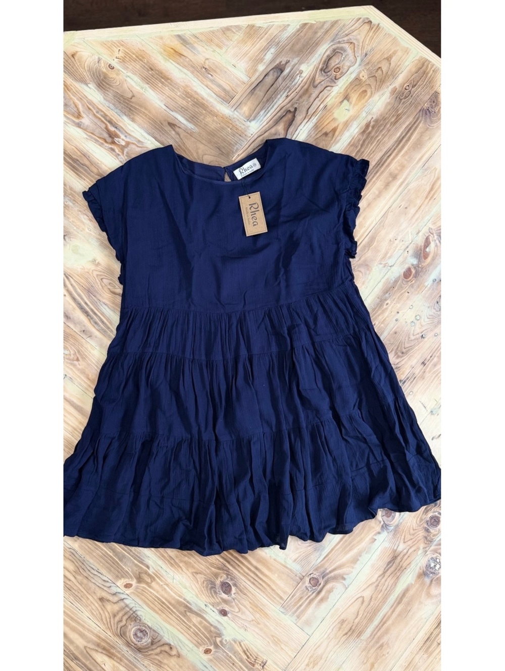 Rhea navy short sleeve dress 0601